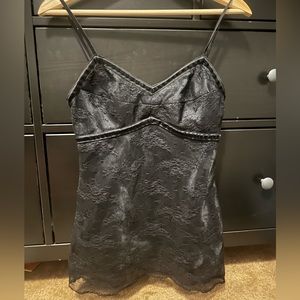 Black lace two layer top